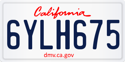 CA license plate 6YLH675