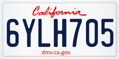 CA license plate 6YLH705