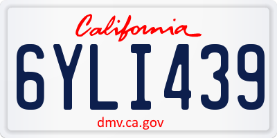CA license plate 6YLI439