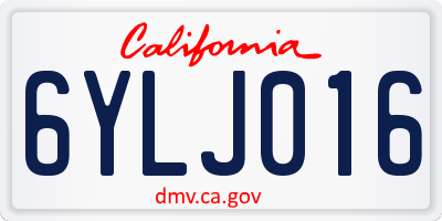 CA license plate 6YLJ016