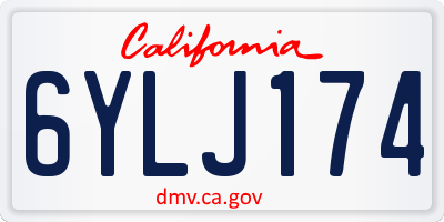 CA license plate 6YLJ174