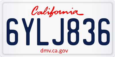 CA license plate 6YLJ836