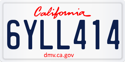 CA license plate 6YLL414