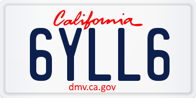 CA license plate 6YLL6