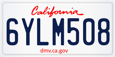 CA license plate 6YLM508