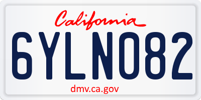 CA license plate 6YLN082