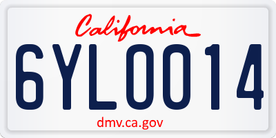 CA license plate 6YLO014