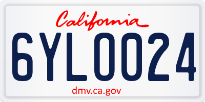 CA license plate 6YLO024