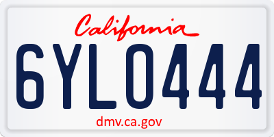 CA license plate 6YLO444