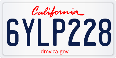 CA license plate 6YLP228