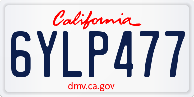 CA license plate 6YLP477