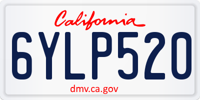 CA license plate 6YLP520