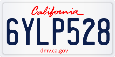 CA license plate 6YLP528