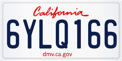 CA license plate 6YLQ166