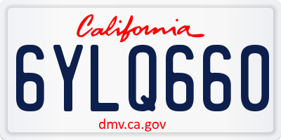 CA license plate 6YLQ660