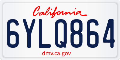 CA license plate 6YLQ864