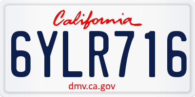 CA license plate 6YLR716