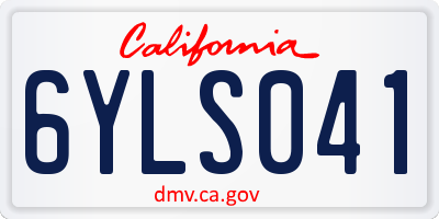 CA license plate 6YLS041
