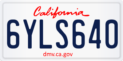 CA license plate 6YLS640