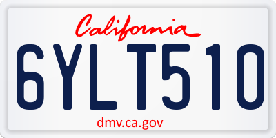CA license plate 6YLT510
