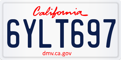 CA license plate 6YLT697