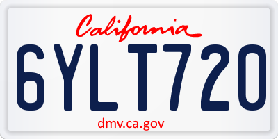 CA license plate 6YLT720