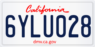 CA license plate 6YLU028