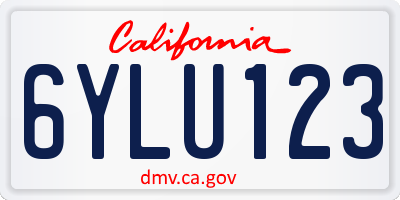 CA license plate 6YLU123
