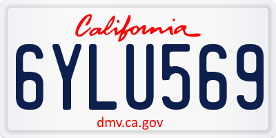 CA license plate 6YLU569
