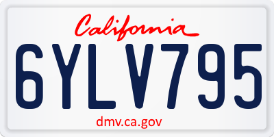 CA license plate 6YLV795