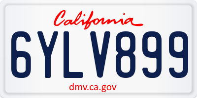 CA license plate 6YLV899