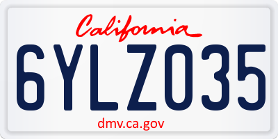 CA license plate 6YLZ035