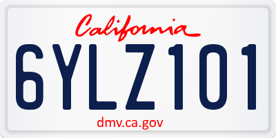 CA license plate 6YLZ101