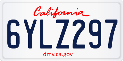 CA license plate 6YLZ297