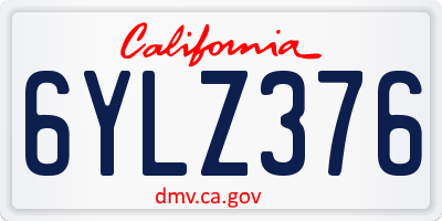 CA license plate 6YLZ376