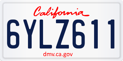 CA license plate 6YLZ611