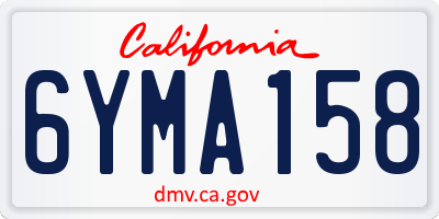 CA license plate 6YMA158