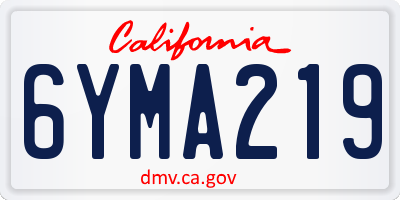 CA license plate 6YMA219