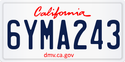 CA license plate 6YMA243