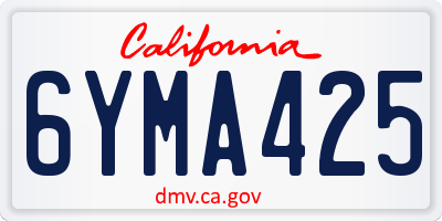 CA license plate 6YMA425