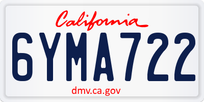 CA license plate 6YMA722