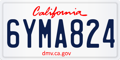 CA license plate 6YMA824