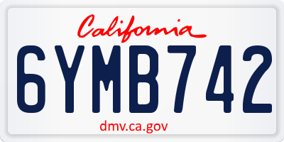 CA license plate 6YMB742