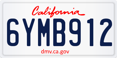 CA license plate 6YMB912