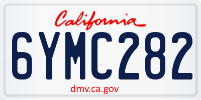 CA license plate 6YMC282