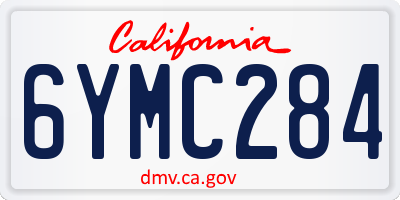 CA license plate 6YMC284