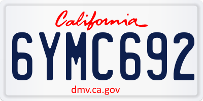 CA license plate 6YMC692