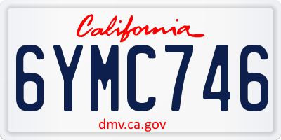 CA license plate 6YMC746