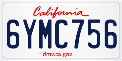 CA license plate 6YMC756