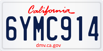 CA license plate 6YMC914